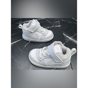 Nike Kids High Top Sneakers White Gray Toddler 6C BNWOB Hook Loop